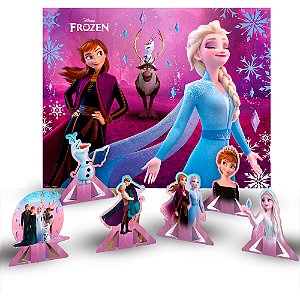 Kit festa completo decoração Frozen Anivers Display + Painel