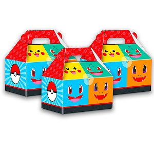 10 Caixa Lembrancinha Surpresa POCKET MONS Decoração Pokemon