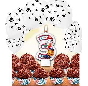 Kit festa patrulha canina Balão + 100 Forminhas + vela n3