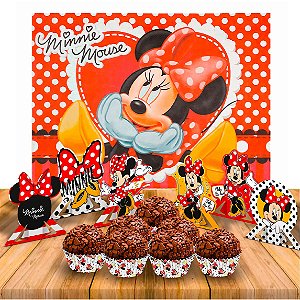 Kit festa completo 107pçs decoração Minnie Mouse aniversário
