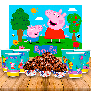 Kit festa completo 113pçs decoração Peppa Pig aniversário