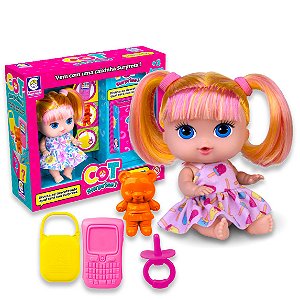 Boneca Menina Cot Surprise Caixinha Surpresa Cheirosa GRANDE