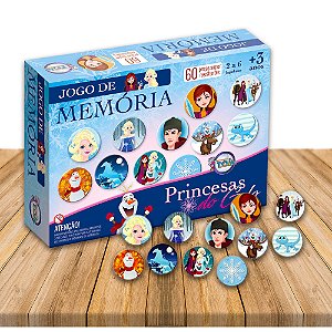 Jogo da Memoria Princesas do Gelo frozen 60pçs diversão