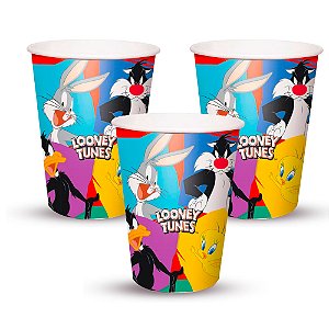 8 copos lembrancinhas decoração Looney Tunes festa 240ml
