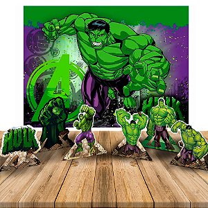 Kit Festa Hulk Decoração Aniversário Painel Gigante +Display