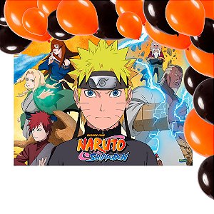 Kit festa Decoração Naruto painel Gigante + 100 Bexigas
