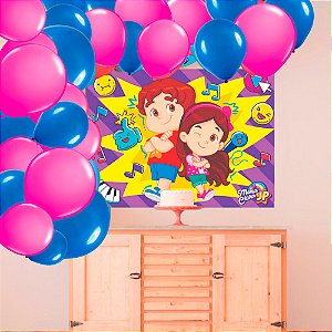 Kit Festa Maria Clara e JP Decoração Painel + 100 Bexigas