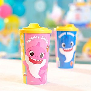Copo Plastico Decoração BABY SHARK Festa 300ML