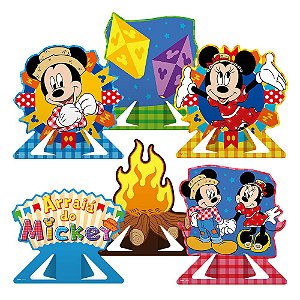 6 DISPLAY DE MESA DECORAÇÃO ARRAIA DO MICKEY FESTA