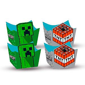 24 Forminhas para Doces Decoração Minecraft Festa