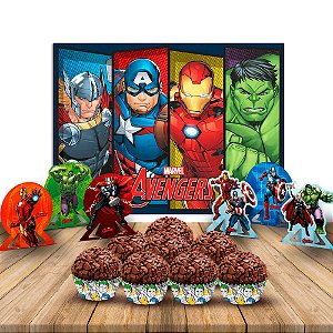 Kit festa completo 107 pçs decoração Vingadores Festa Aniver