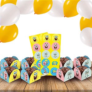 Kit festa completo 180 itens Decoração Bob Esponja festa