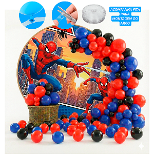 KIT Balão Arco descontruído decoração Homem Aranha 151 pçs