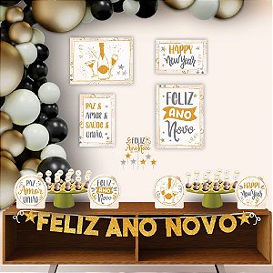 Kit festa Reveillon Decoração 40 pçs completa em EVA