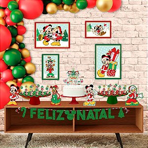 Kit festa Natal Disney Decoração 40 pçs completa em EVA