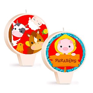 Vela dupla face Plana Decoração Fazendinha festa