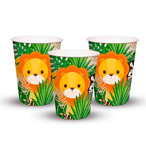 8 Copos Lembrancinhas festa Safari decoração aniversário