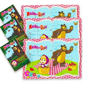 8 Quebra Cabeça Lembrancinha decoração Masha e o Urso festa