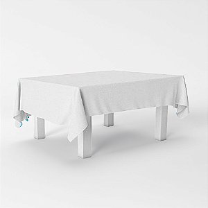 Toalha de Mesa Branca retangular plástica Festa 137X 274cm