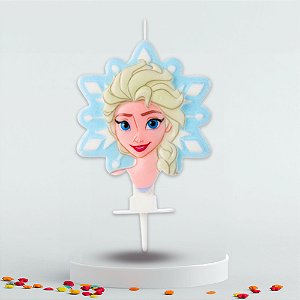 Vela decorada festa Frozen Princesa Elsa decoração aniversá
