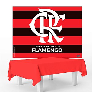 Kit festa Flamengo Decoração Anive Toalha Vermelha + Painel