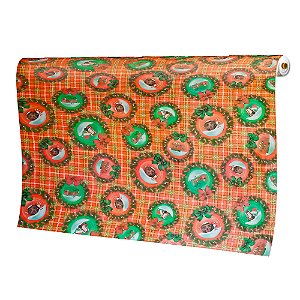 Painel Decoração Natal Xadrez com Guirlandas TNT Festa 1,40m