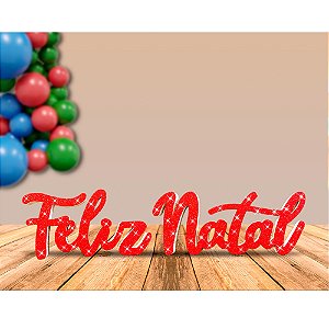 Decoração de mesa Feliz Natal Vermelho Festa EVA Gliter