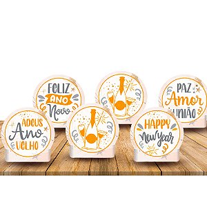 6 Und Display de mesa Decoração Reveillon Festa Ano Novo EVA