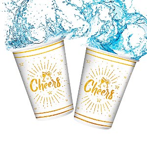 8 Copos 180ml Decoração Festa Ano Novo Celebração completa