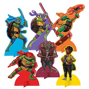 6 Display de mesa Decoração Tartarugas Ninja cor mais viva