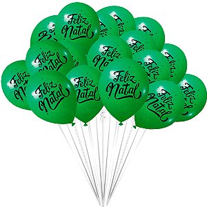 25 Balão Bexigas n9 decoração Natal Festa Verde e preto