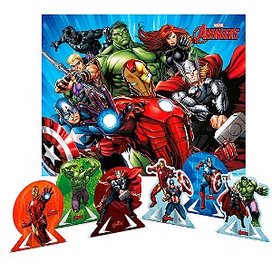 Kit Festa Vingadores Decoração Aniversário Painel +6 Display