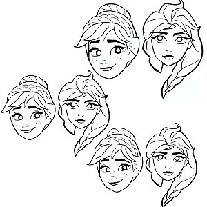 Mascara de Papel para pintar decoração Frozen festa  06 Un