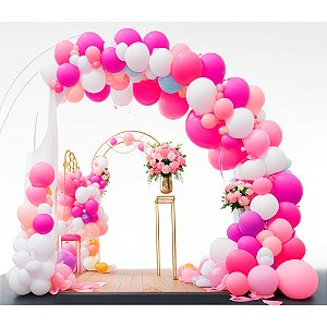 Kit 150 Balões n9+ Rosa n5+ Branca n7 Balão Bexiga Festas