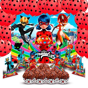 Kit Festa 132 Pçs Decoração Ladybug Aniversári Mais Completo