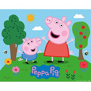 Painel Cor Mais Viva Decoração Peppa Pig Festa 100x78cm