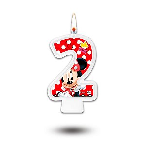 Vela Decoração Minnie Festa Aniversário 2 anos completa