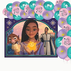 Kit festa Wish Decoração Aniversário Painel GG + 25 Balão