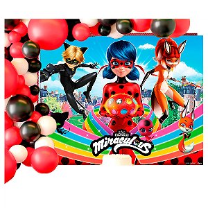 Painel Gigante Decoração Ladybug festa aniversário 1m