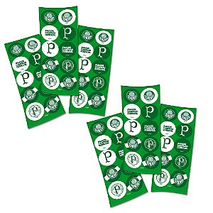 30 Adesivos redondos decoração Palmeiras festa aniversário