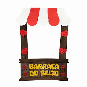 Decoração Painel Para Foto Junino Barraca do Beijo Festa