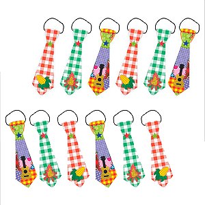 Decoração arraia Gravata Xadrez Tnt  sortida festa Junina