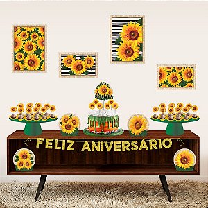 Kit Festa Decoração Girassol Festa Aniversário  42 Itens