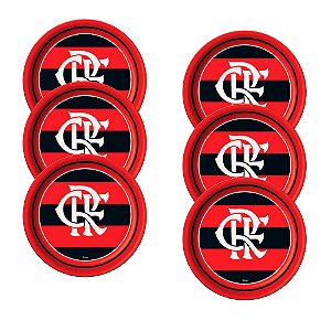 Decoração Flamengo festa aniversário Pratos 18cm 8 unid