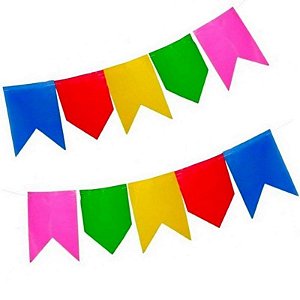 Decoração Festa Junina Arraia bandeira Plástica 10m mais cor