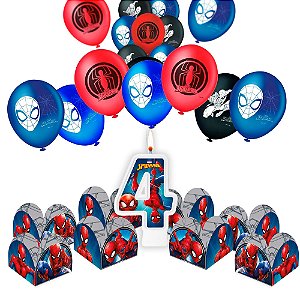 Kit Festa Homem aranha 76 itens decoração aniversário 4 anos