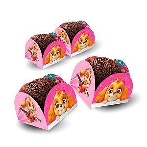 50 Forminhas decoração Patrulha rosa Skye festa aniversário
