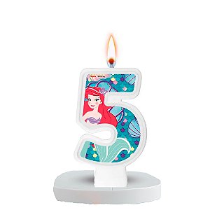Vela 5 Decoração Ariel festa Pequena Sereia aniversário