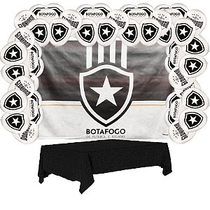 Kit Festa Botafogo Decoração Painel+ Balão + Toalha preta