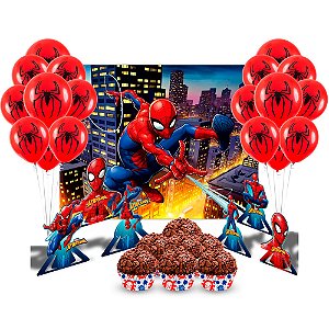 Kit festa Completo 132 pçs Decoração Homem Aranha festa
